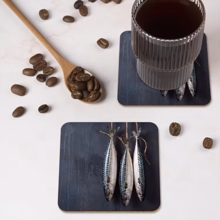 Coaster - Three Fish - Rope - Drie vissen - Touw onderzetter kurk middel