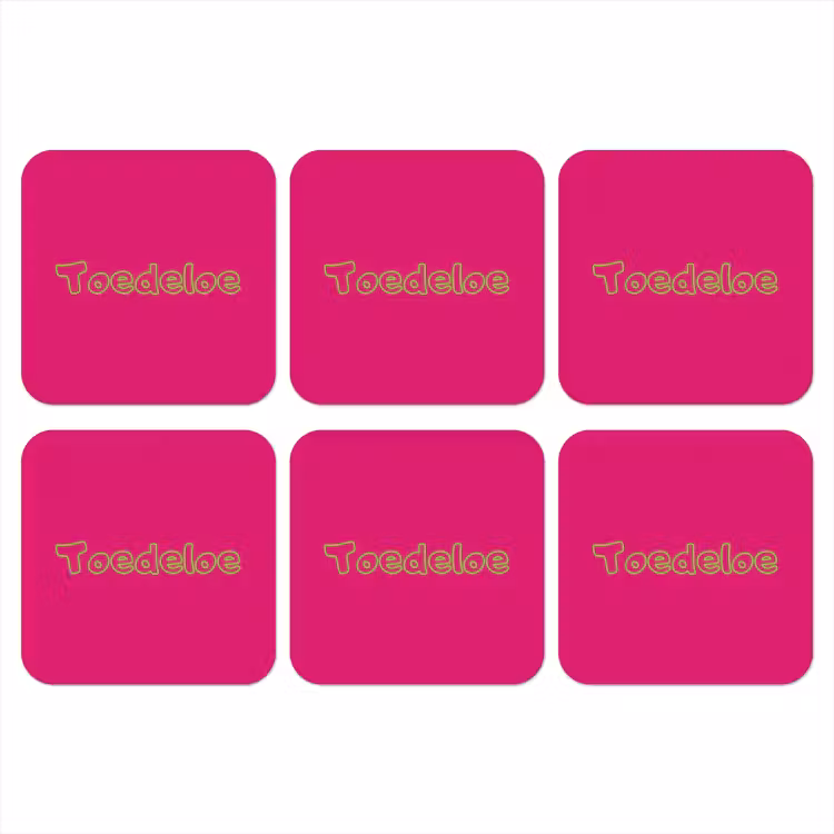 Toedeloe - Groen - Roze onderzetter kurk middel -3d
