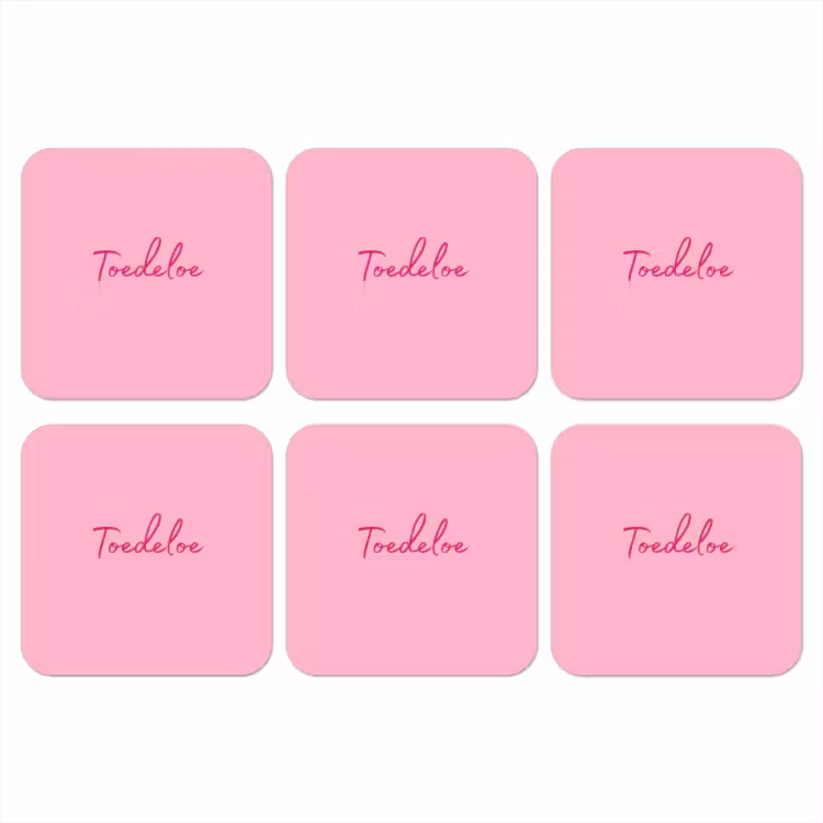 Toedeloe - Roze - Minimalistisch onderzetter kurk middel -3d