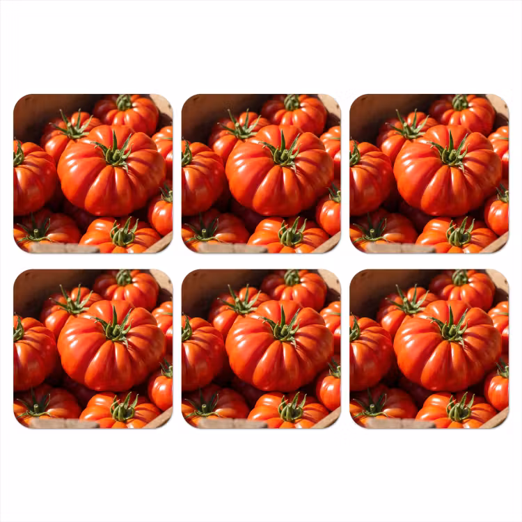 Coaster - Tomato - Wooden - Crate - Tomaat - Houten - Kist onderzetter kurk middel