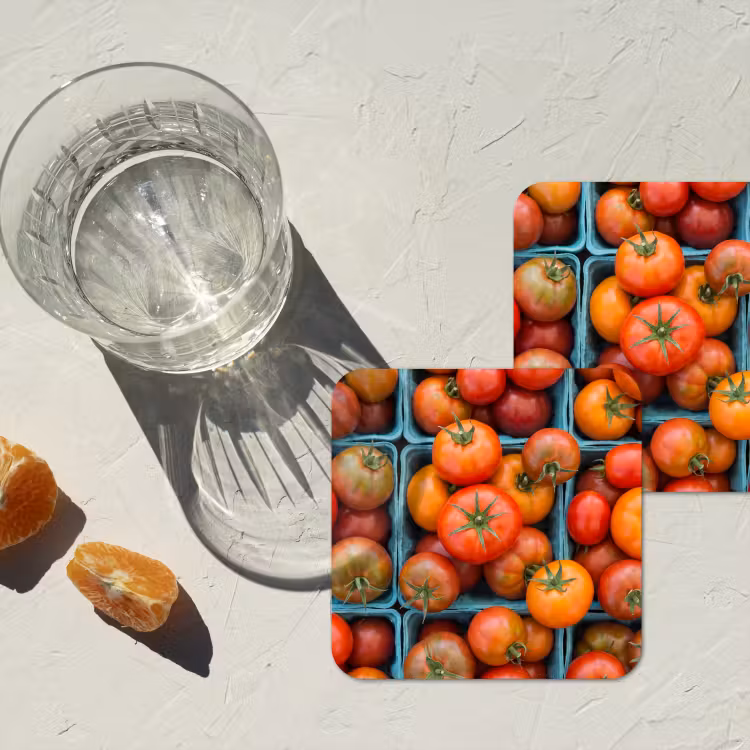 Coaster - Tomatoes - Food - Colorful - Tomaten - Eten - Kleurrijk onderzetter kurk middel
