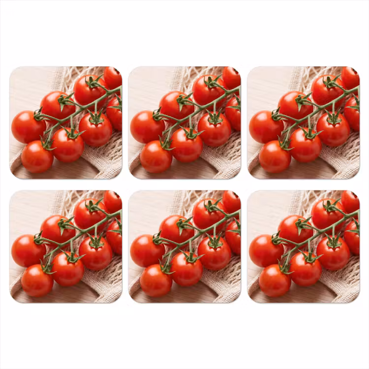 Coaster - Tomatoes - Fresh - Food - Tomaten - Vers - Eten onderzetter kurk middel