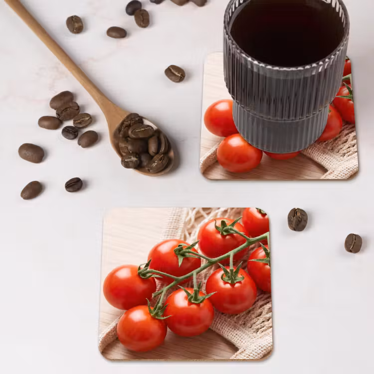 Coaster - Tomatoes - Fresh - Food - Tomaten - Vers - Eten onderzetter kurk middel