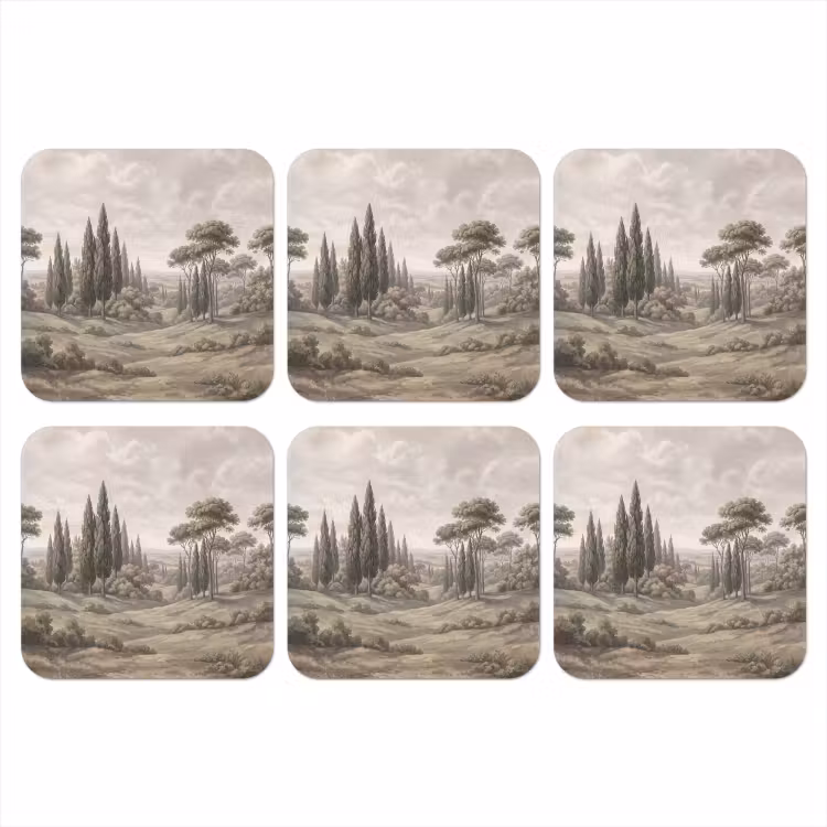 Vallei - Bos - Natuur - Groen onderzetter kurk middel -3d