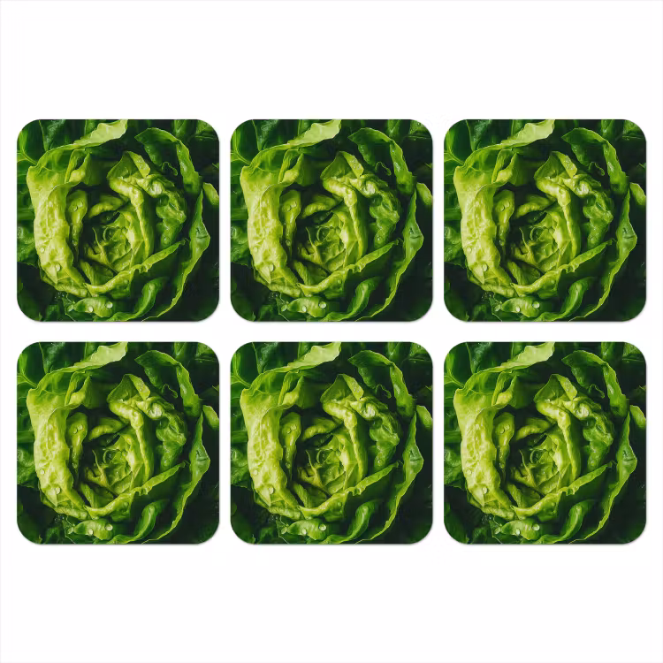 Groente - Sla - Groen onderzetter kurk middel -3d
