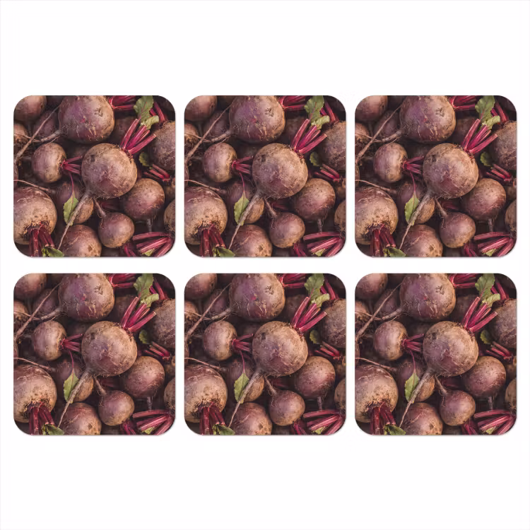 Coaster - Vegetable - Red - Natural - Groente - Rood - Natuur onderzetter kurk middel