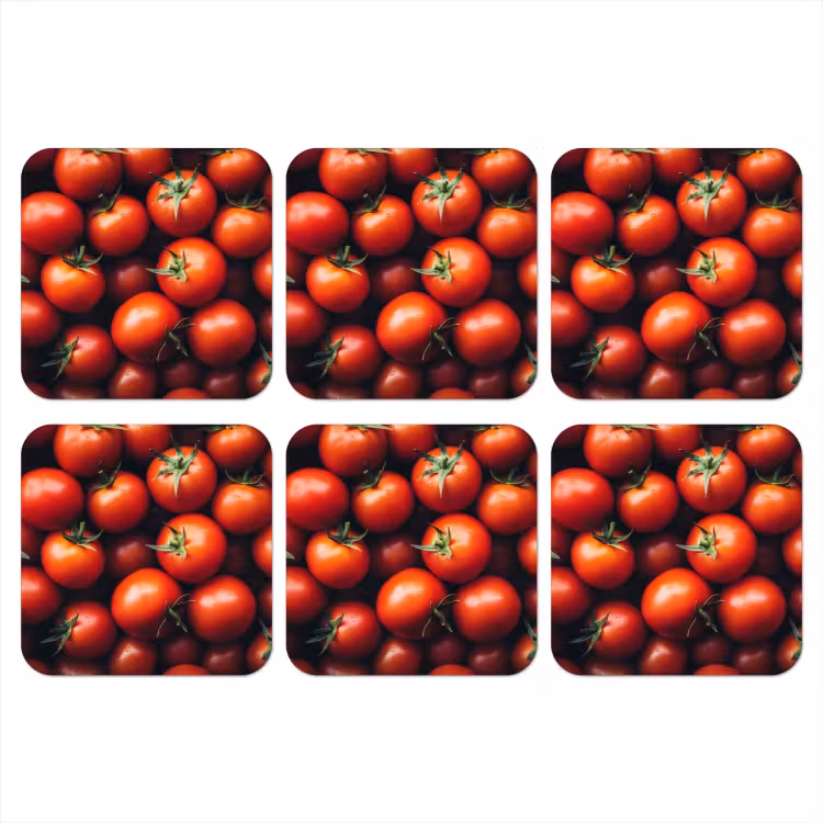 Groente - Rood - Tomaten onderzetter kurk middel -3d