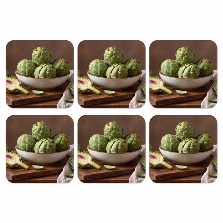 Coaster - Vegetables - Artichoke - Kitchen - Groenten - Artisjok - Keuken onderzetter kurk middel