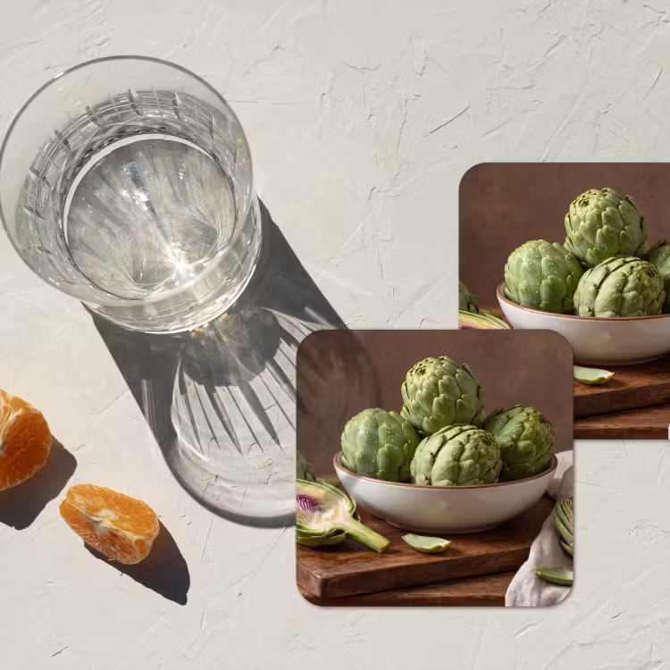 Coaster - Vegetables - Artichoke - Kitchen - Groenten - Artisjok - Keuken onderzetter kurk middel
