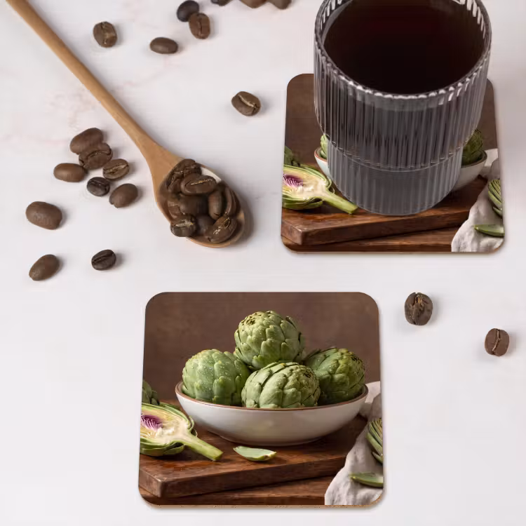 Coaster - Vegetables - Artichoke - Kitchen - Groenten - Artisjok - Keuken onderzetter kurk middel