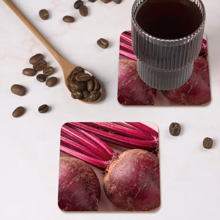 Coaster - Vegetables - Red - Fresh - Groente - Rood - Vers onderzetter kurk middel