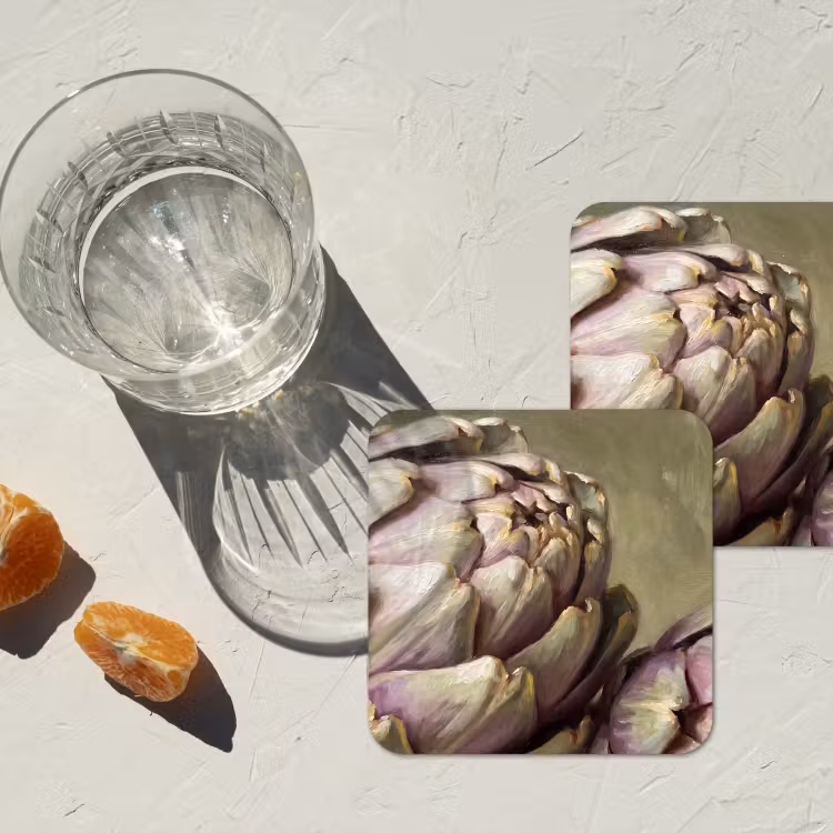 Coaster - Vegetables - Still Life - Painting - Groente - Stilleven - Schilderij onderzetter kurk middel