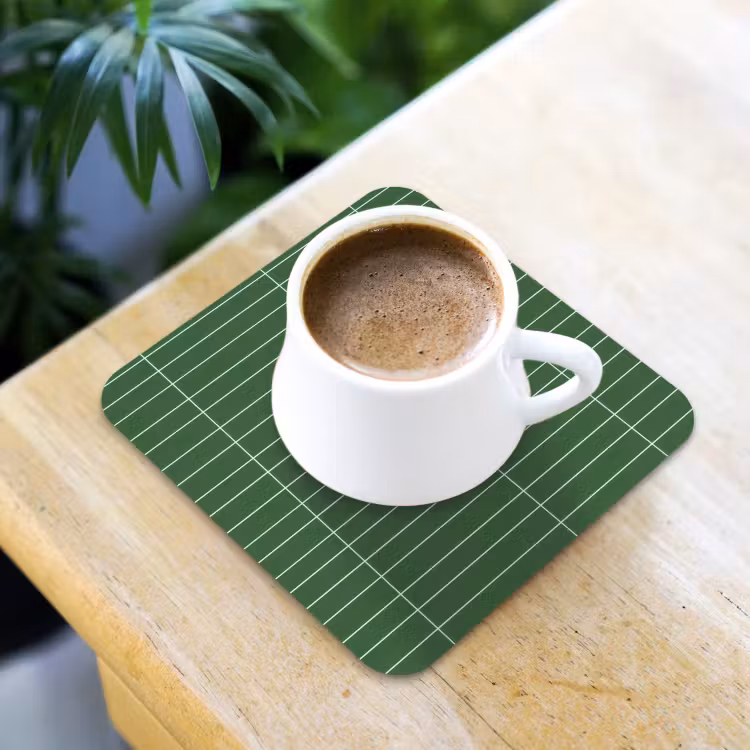 Wandtegel - Verticaal - Donkergroen onderzetter kurk middel 366 -sfeer5