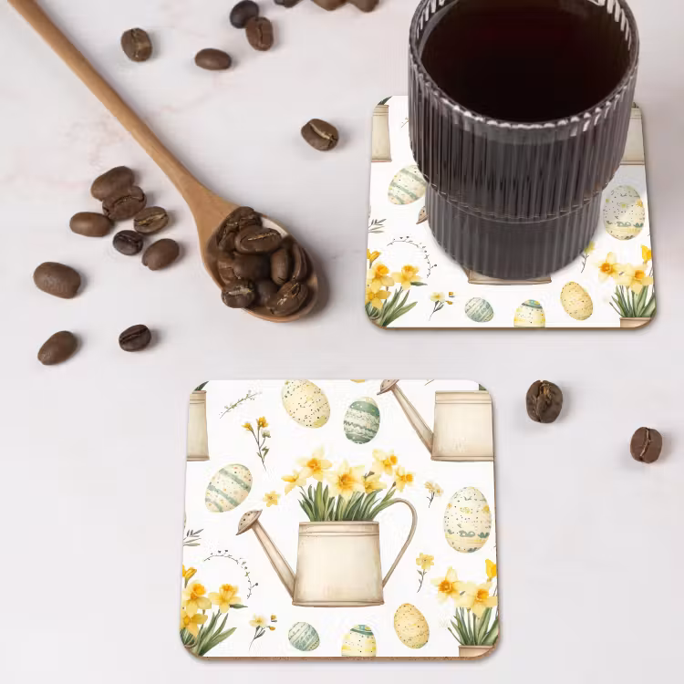 Gieter - Bloemen - Eieren onderzetter kurk middel -sfeer2