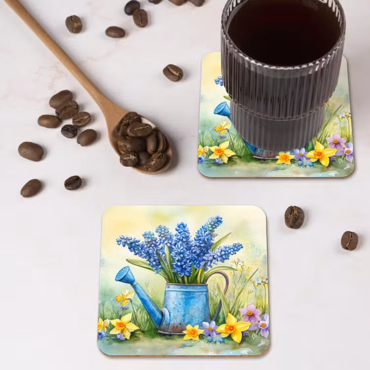 Gieter - Lavendel - Bloesems onderzetter kurk middel -sfeer2