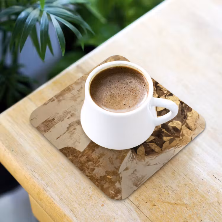 Vrouw - Goud - Abstract - Textuur onderzetter kurk middel -sfeer5