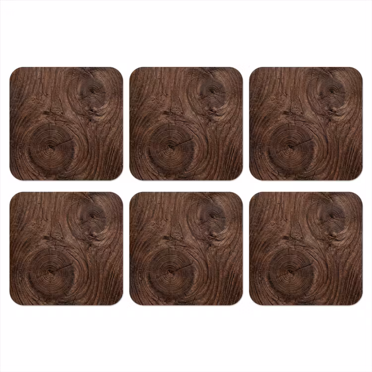 Houtnerf - Textuur - Patroon - Bruin - Rustiek onderzetter kurk middel -3d