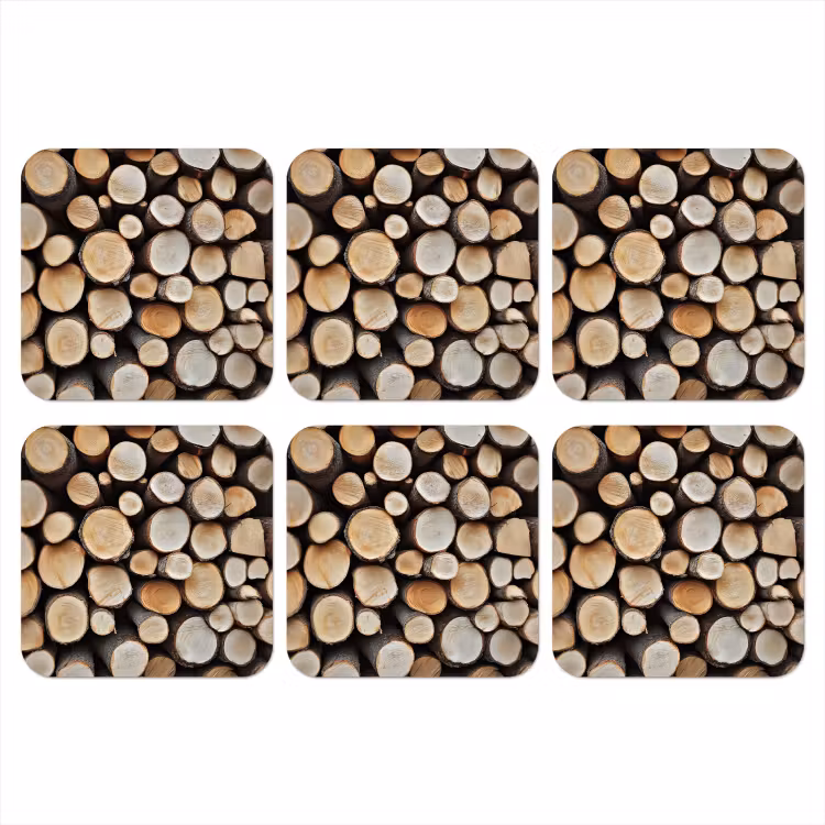 Hout - Boomstammen - Textuur onderzetter kurk middel -3d