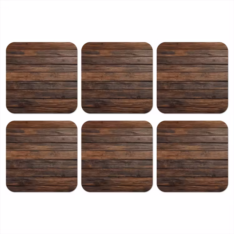 Houten plankpatroon - Warmte - Natuurlijk onderzetter kurk middel -3d