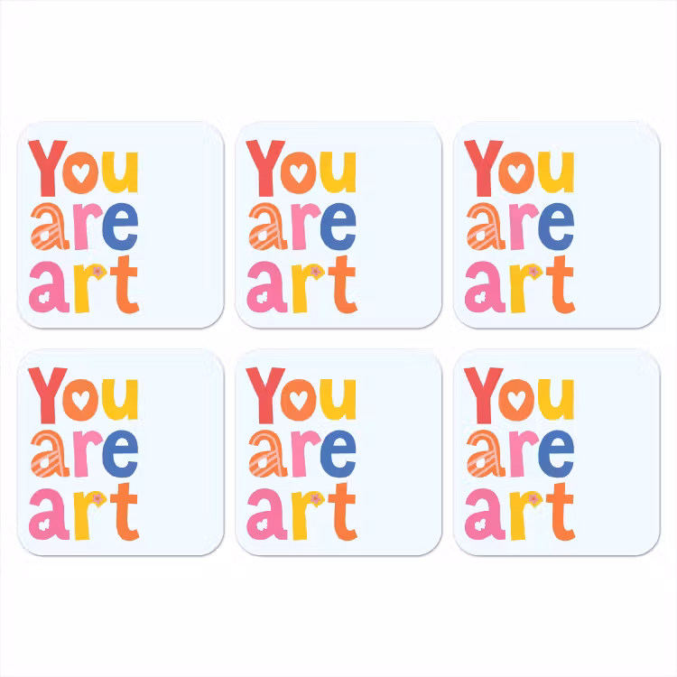 You are art - Kleurrijk - Grafisch onderzetter kurk middel -3d