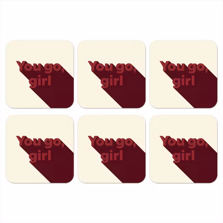 you go girl - 3D - Rood onderzetter kurk middel -3d