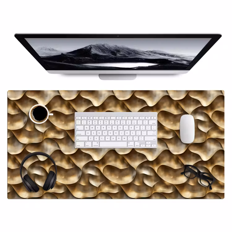 Abstract - Antiek - Goud Muismat XXL klein 681 -3d