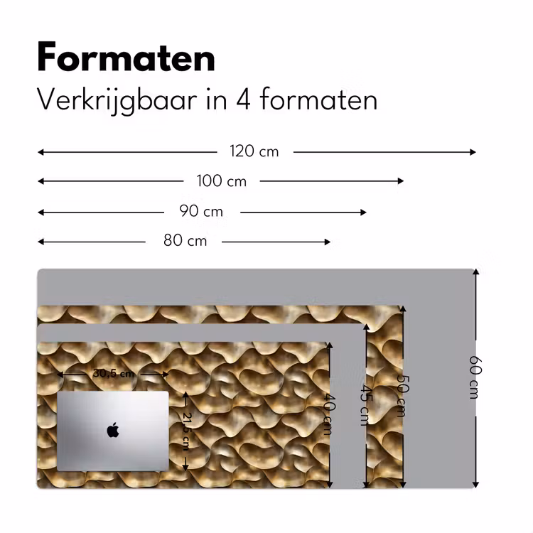 Abstract - Antiek - Goud Muismat XXL klein 681 -sfeer5