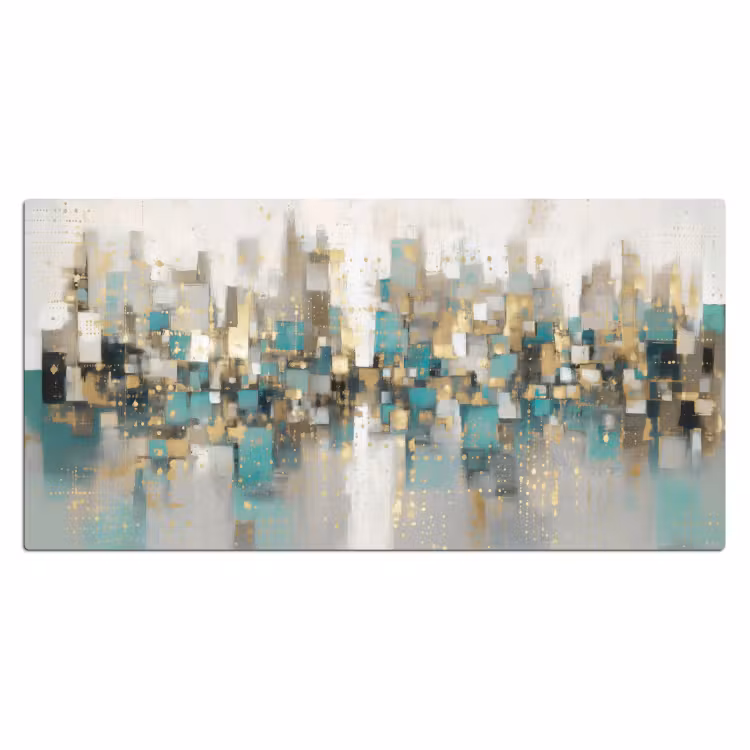 Abstract - Blokken - Goud - Skyline Muismat XXL klein -3d_leeg