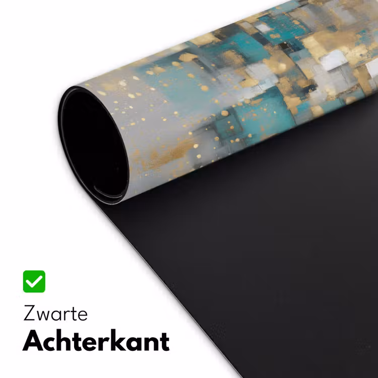 Abstract - Blokken - Goud - Skyline Muismat XXL klein -sfeer2