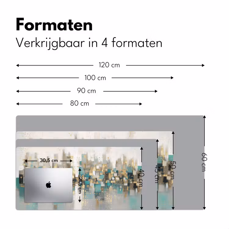 Abstract - Blokken - Goud - Skyline Muismat XXL klein -sfeer5