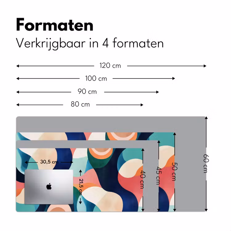 Abstract - Blauw - Roze Muismat XXL klein -sfeer5
