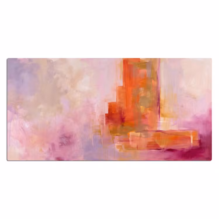 Abstract - Borstelstreken - Kunst - Paars - Goud Muismat XXL klein -3d_leeg