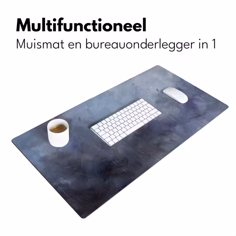 Abstract - Kwaststreken - Modern - Kunst - Grijs Muismat XXL klein -sfeer4