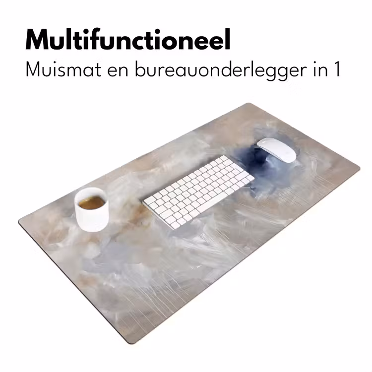 Abstract - Wolken - Sfeer - Modern - Beige Muismat XXL klein -sfeer4
