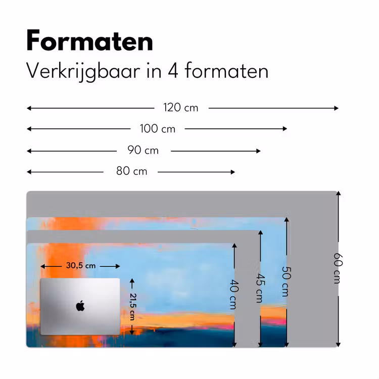 Abstract - Kleurvlakken - Modern - Oranje - Blauw Muismat XXL klein -sfeer5