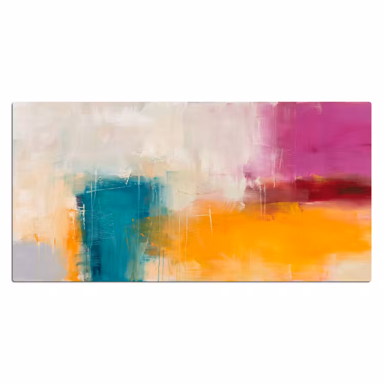 Abstract - Kleurrijk - Modern - Kunst - Oranje Muismat XXL klein -3d_leeg