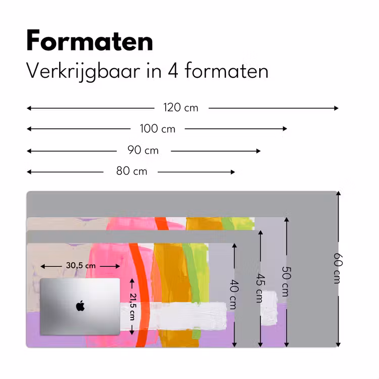 Abstract - Kleurrijk - Vormen - Modern - Kunst Muismat XXL klein -sfeer5
