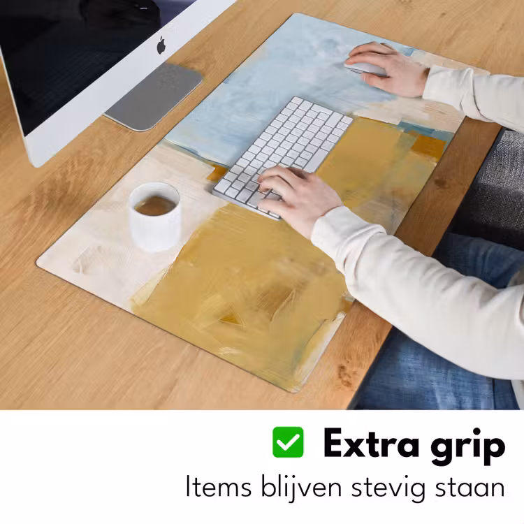 Abstract - Kleuren - Kunst - Modern - Blauw Muismat XXL klein -sfeer3
