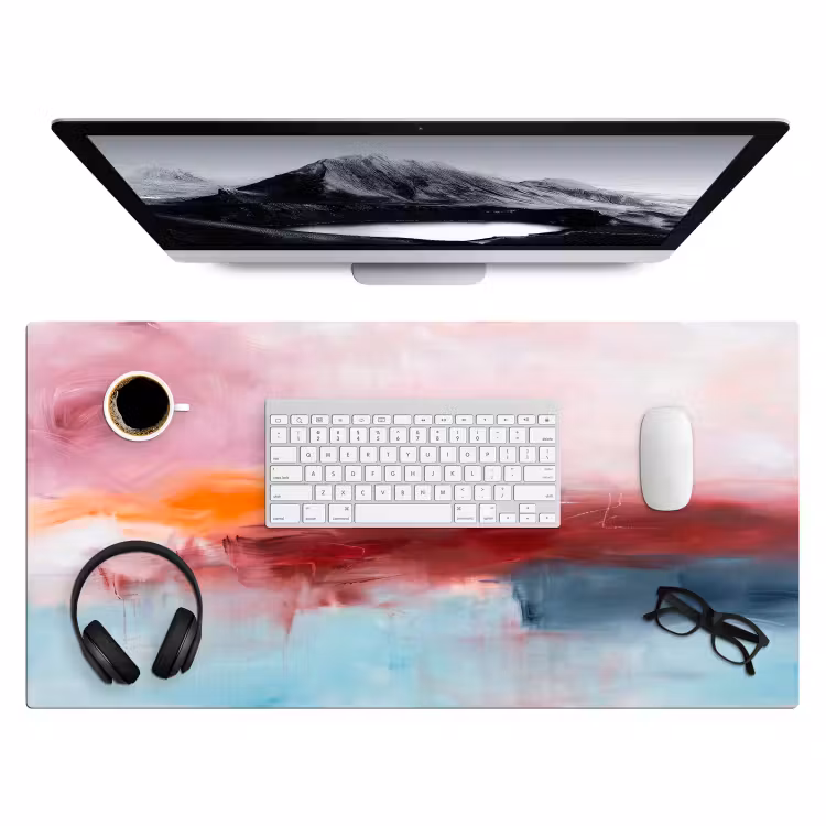 Abstract - Kleuren - Modern - Kunst - Roze Muismat XXL klein -3d