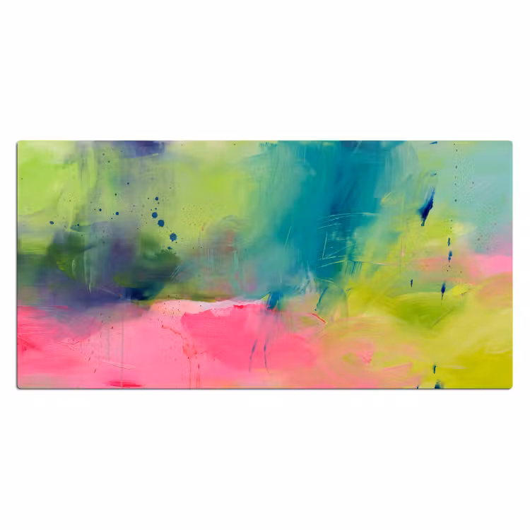 Abstract - Kleuren - Modern - Groen - Roze Muismat XXL klein -3d_leeg