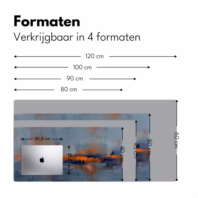 Abstract - Kleuren - Modern - Oranje - Grijs Muismat XXL klein -sfeer5