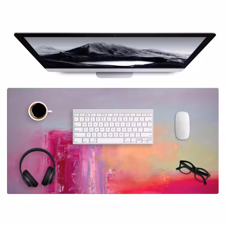 Abstract - Kleuren - Modern - Roze Muismat XXL klein -3d