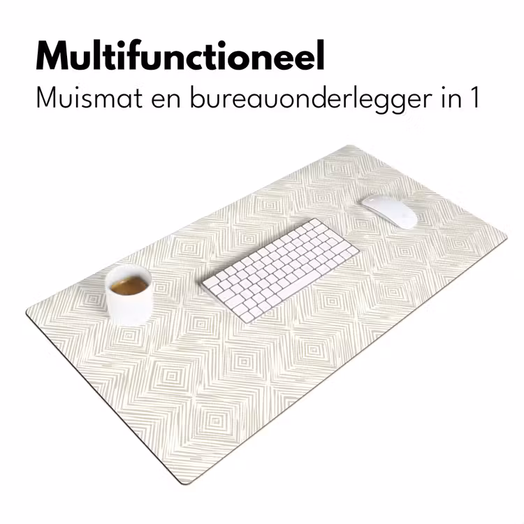 Abstract - Ruiten - Beige Muismat XXL klein 681 -sfeer4