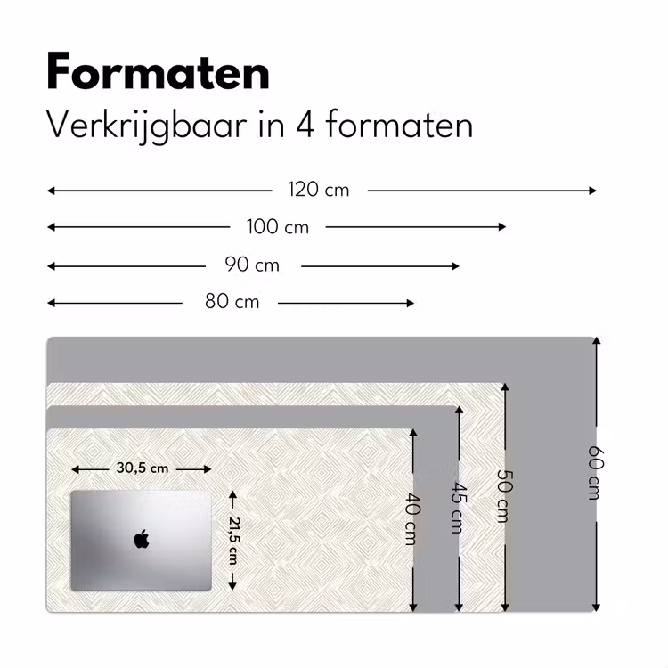 Abstract - Ruiten - Beige Muismat XXL klein 681 -sfeer5