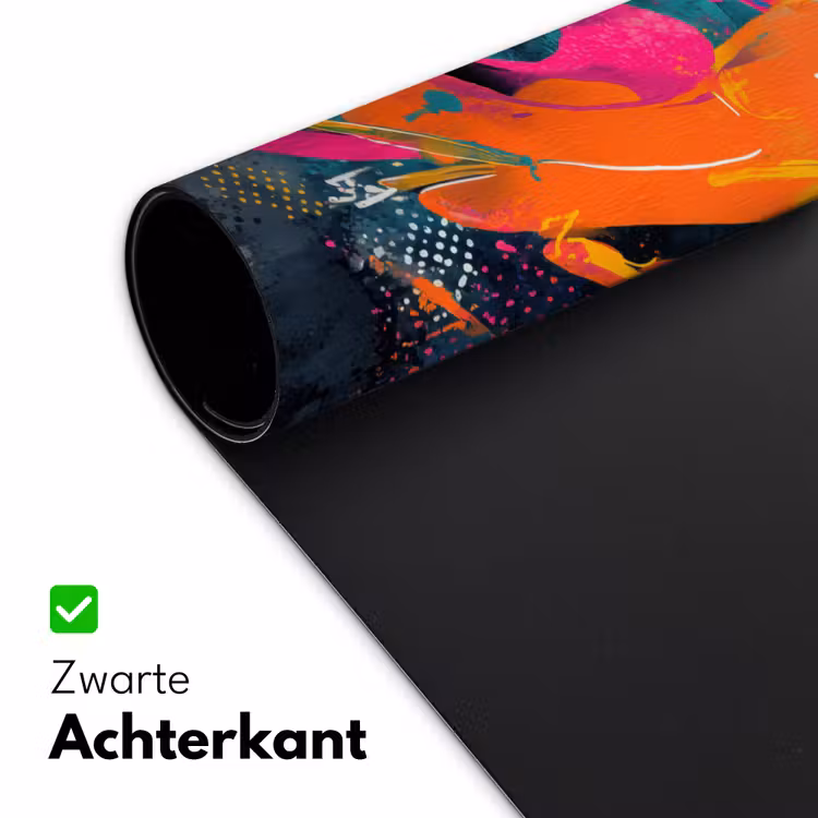 Abstract - Graffiti - Kleurrijk - Verfspatten Muismat XXL klein -sfeer2