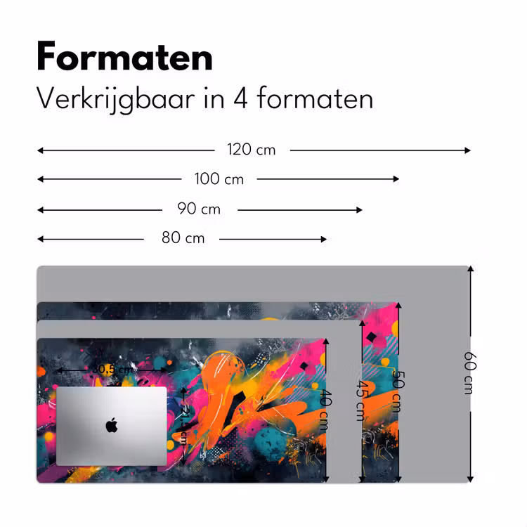 Abstract - Graffiti - Kleurrijk - Verfspatten Muismat XXL klein -sfeer5