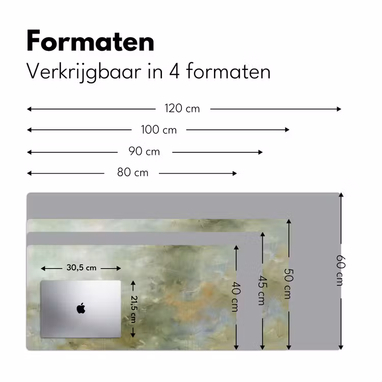 Abstract - Groen - Beige - Modern - Kunst Muismat XXL klein -sfeer5