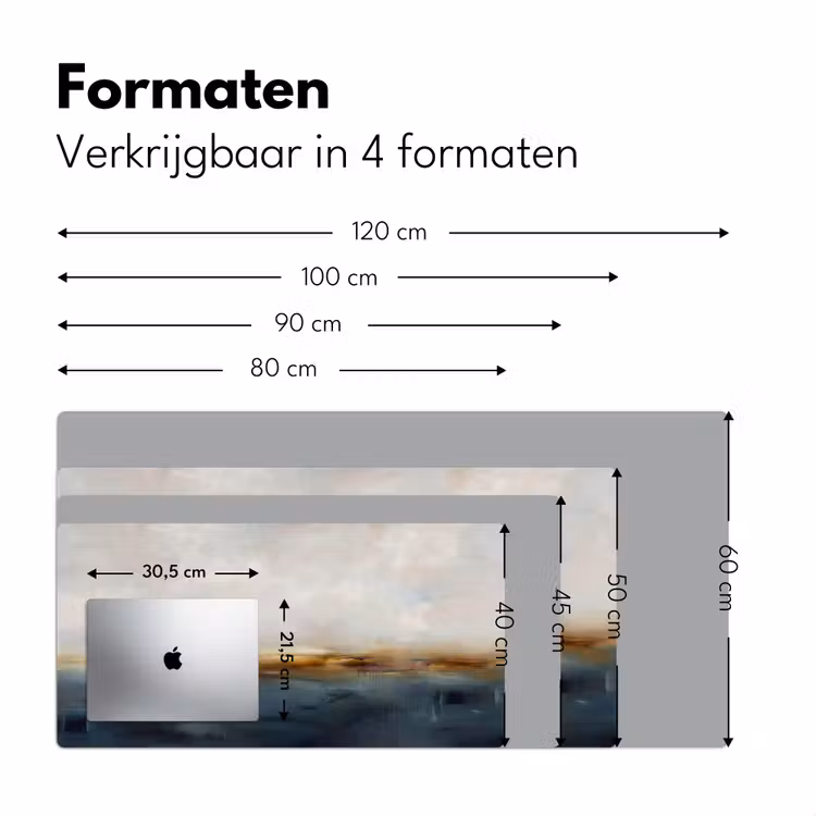 Abstract - Horizon - Water - Modern - Beige Muismat XXL klein -sfeer5
