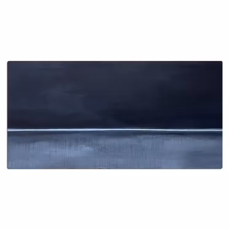 Abstract - Horizontale lijn - Minimalistisch - Donkerblauw - Kunst Muismat XXL klein -3d_leeg