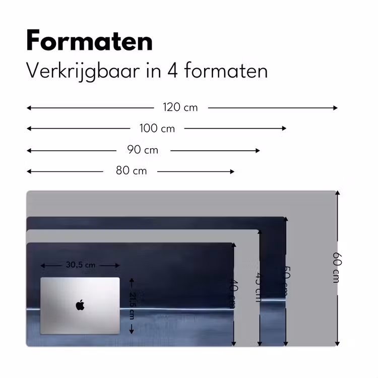 Abstract - Horizontale lijn - Minimalistisch - Donkerblauw - Kunst Muismat XXL klein -sfeer5